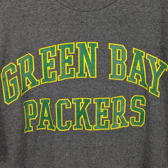 Green Bay Packers NFL Team Apparel T-Shirt Men’s Large Gray Cotton Football Tee - Picture 4 of 4